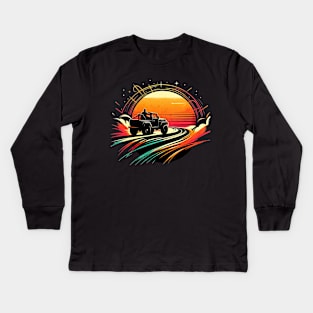 Sand Jeep Road to Freedom Vintage Design Kids Long Sleeve T-Shirt